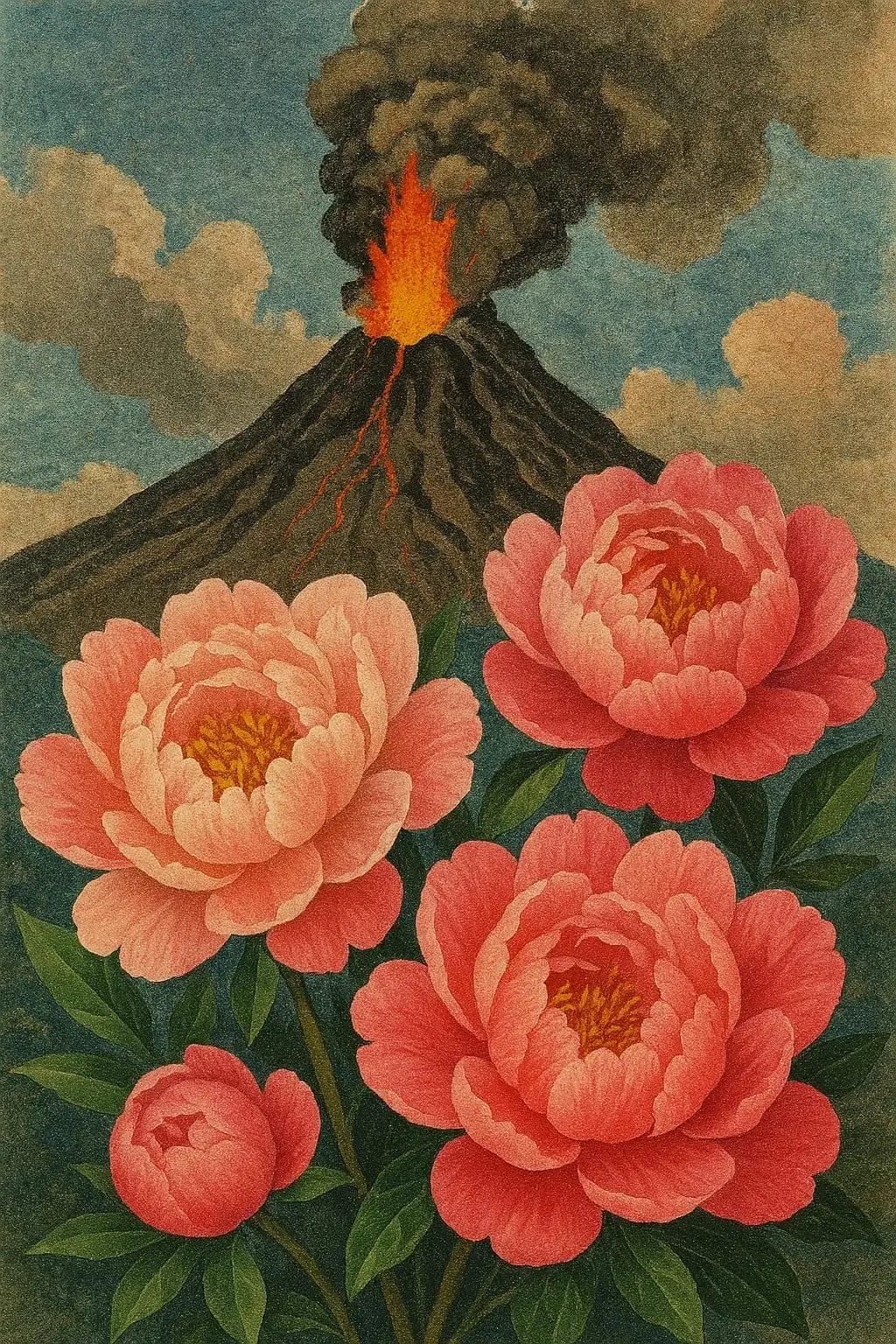 Peonies + Volcano