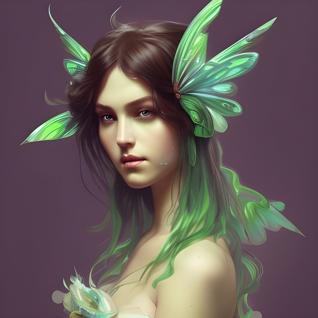 Beautiful green eyed fairy - AI Generated Artwork - NightCafe Creator