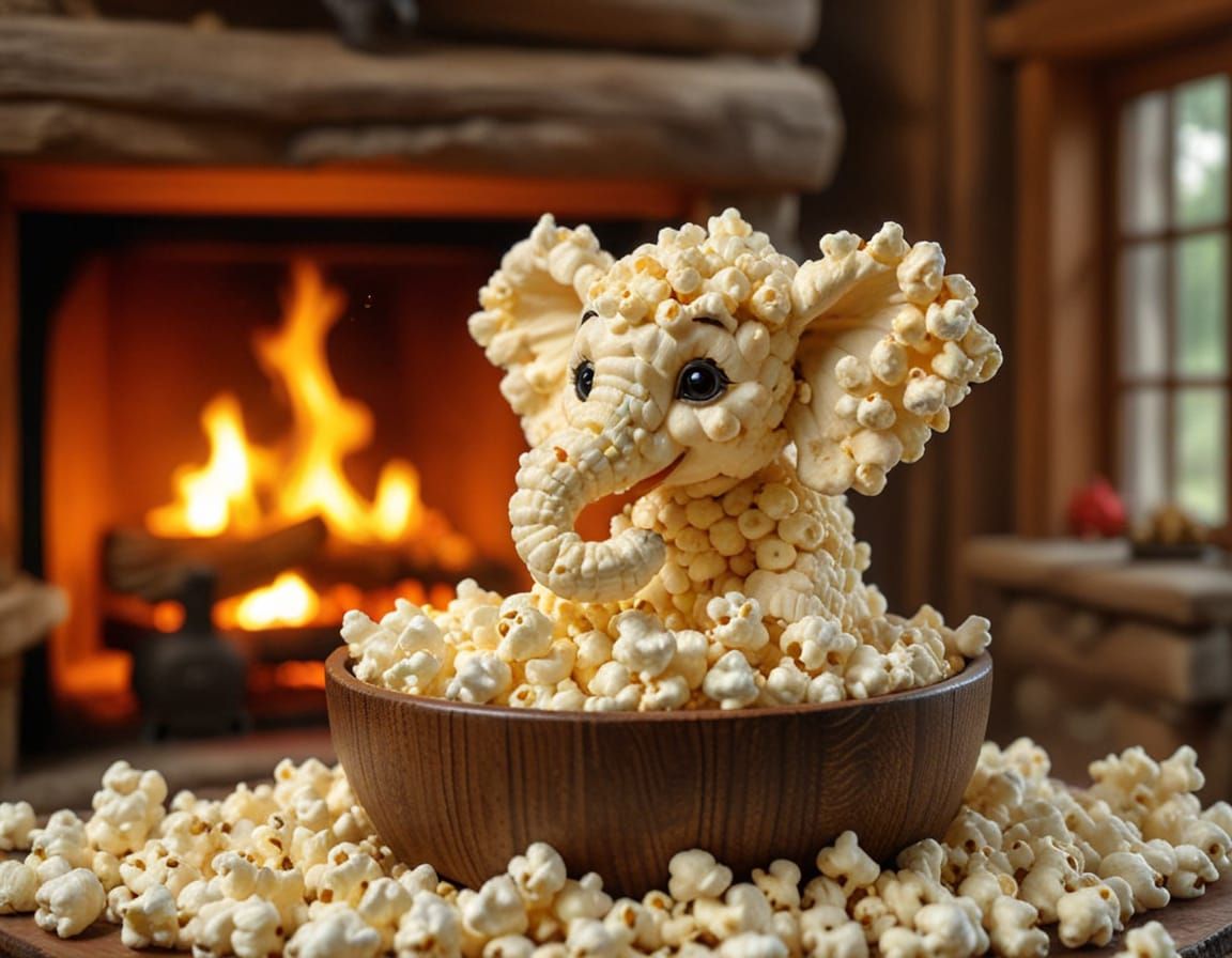 Popcorn Elephant 2  by @Superbear