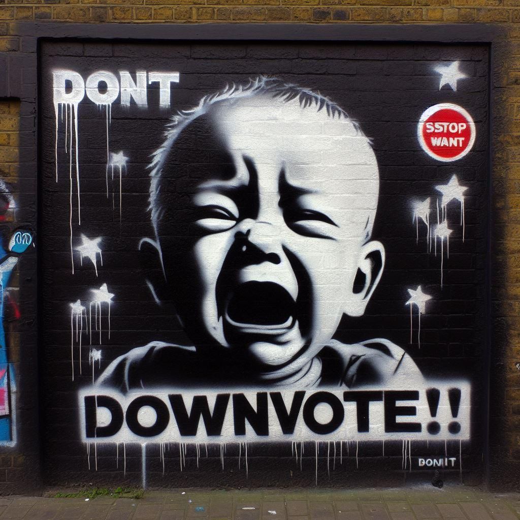 Banksy told me he doesn't like downvoters. Or pie. That part is weird.