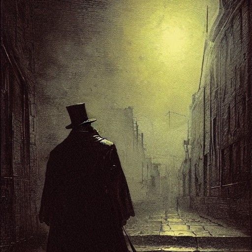 Portrait of Jack the ripper in victorian London at night - AI Generated ...