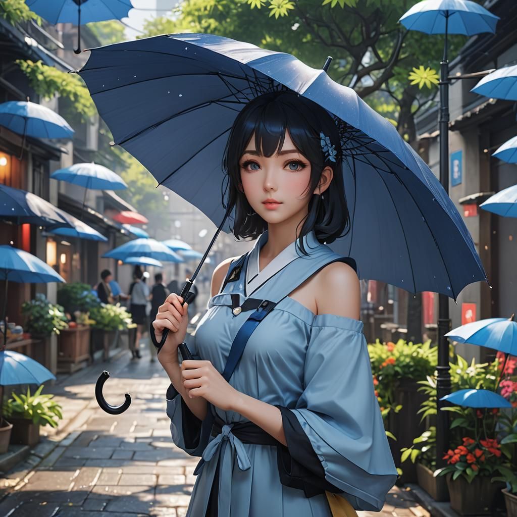 Create blue umbrella
