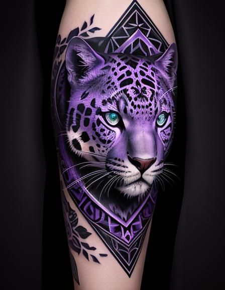 Watercolor Panther Portrait Tattoo Design – Tattoos Wizard Designs