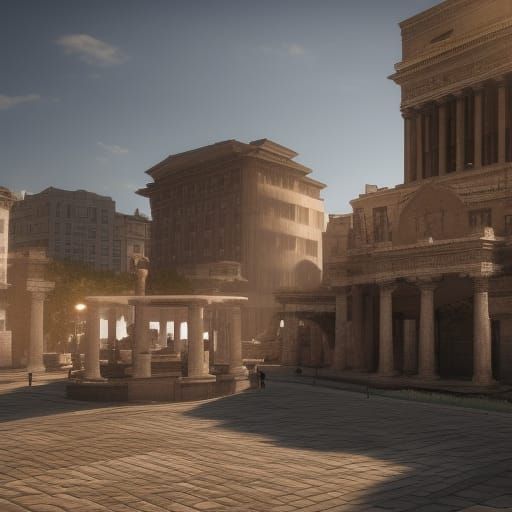 town square in a roman city - AI Generated Artwork - NightCafe Creator