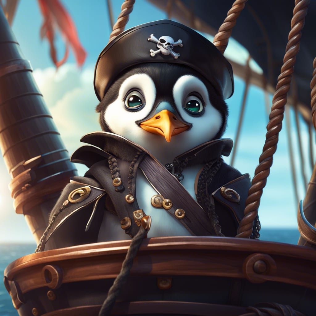Pinguin pirate…  by @TheCoolCreator_
