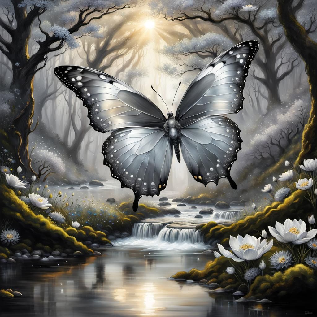 Silver Butterfly Forest  by @MasterRed