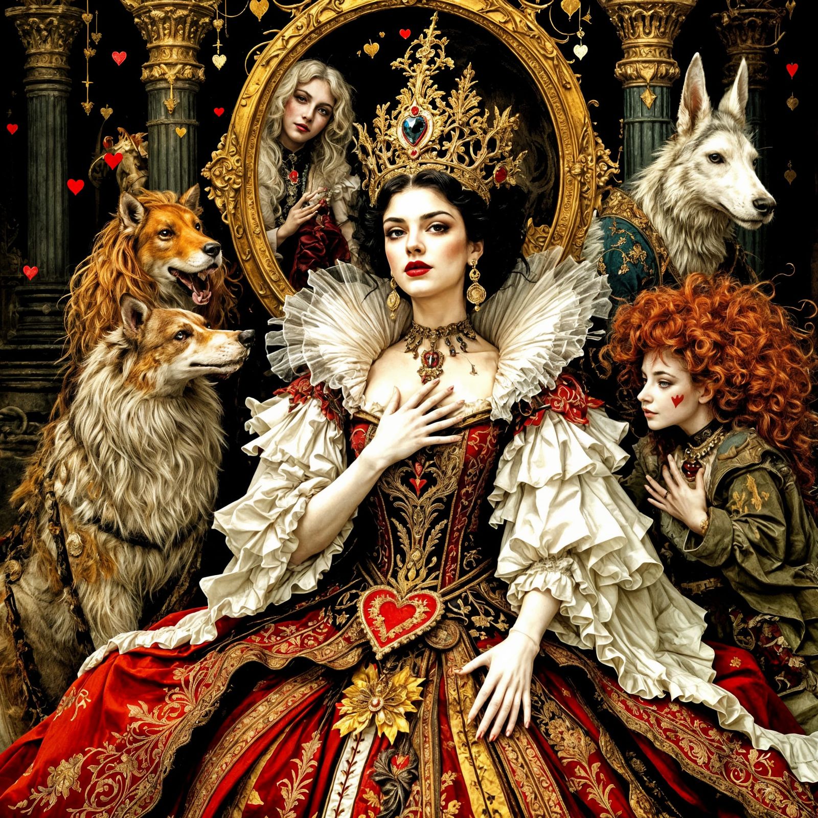 ♠️♣️♥️♦️Queen of Hearts and her court (1 like)  by @Taralie