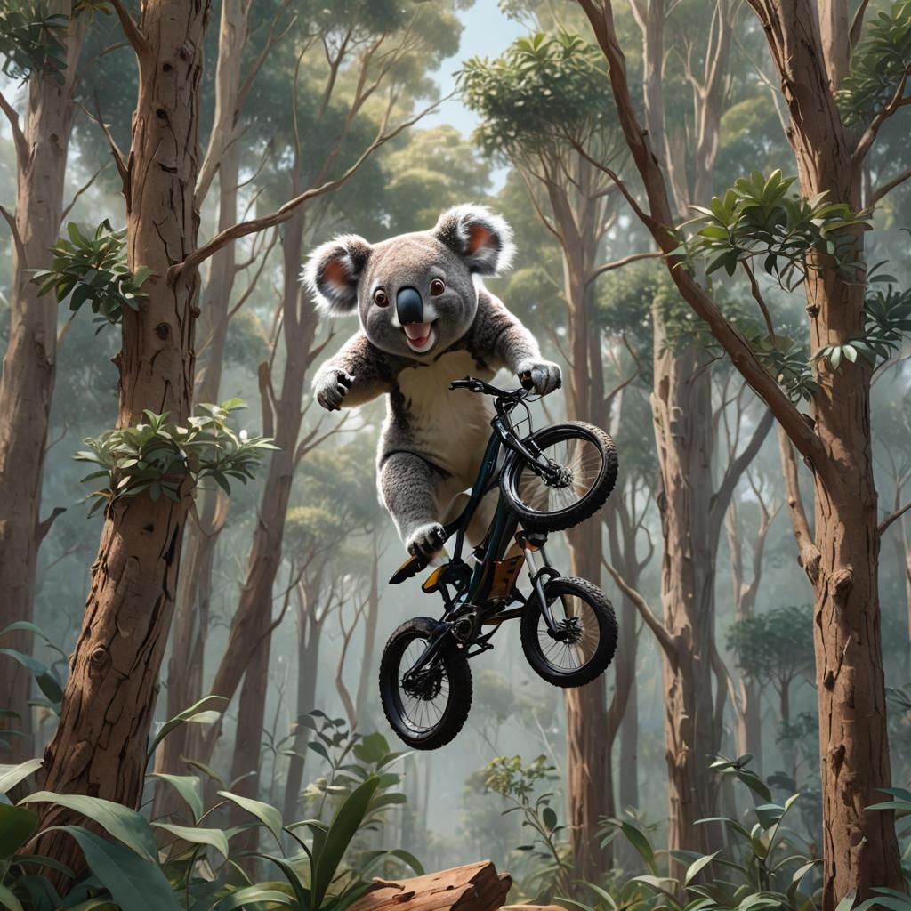 Mountain biking koala