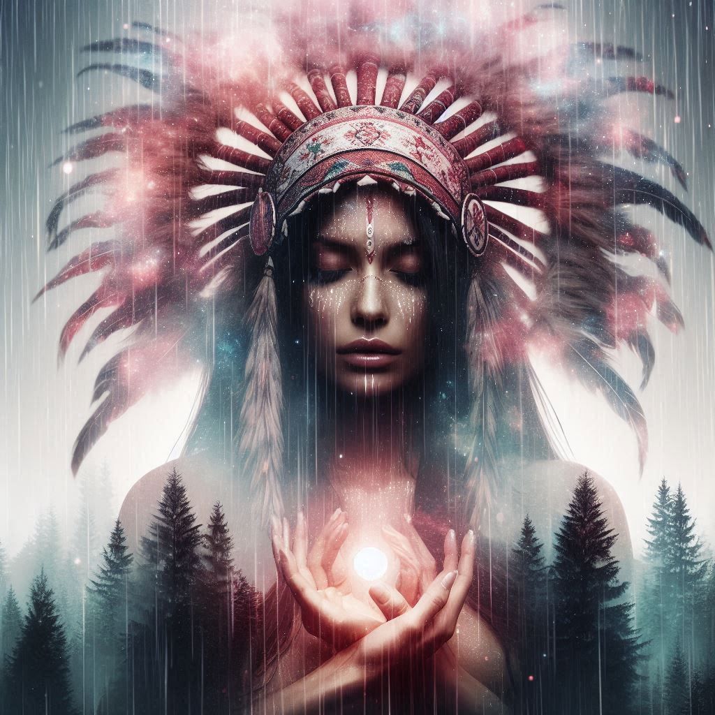 double exposure beautiful fantasy DALL-E 3 portrait landscap...