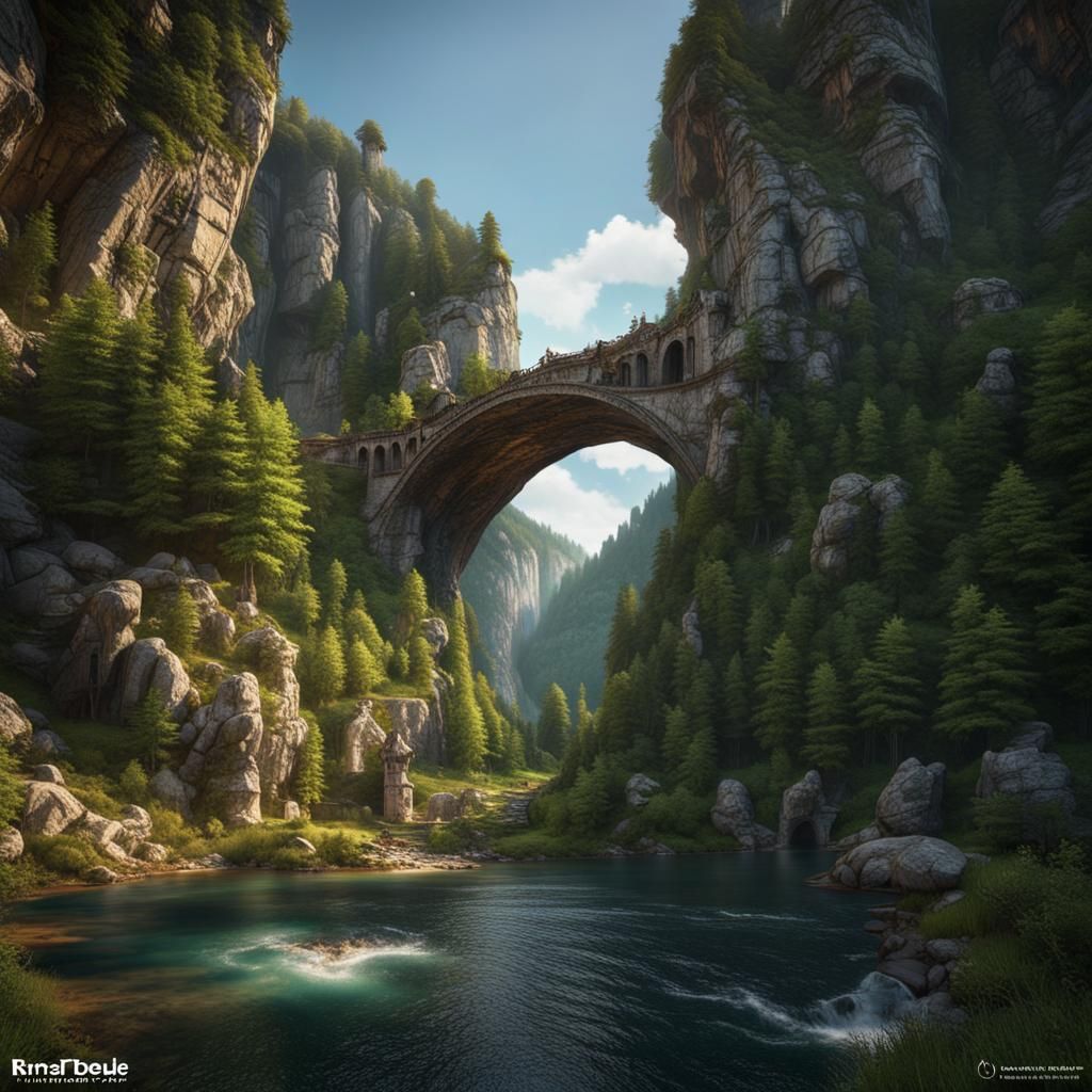 Bridge connecting the rocks