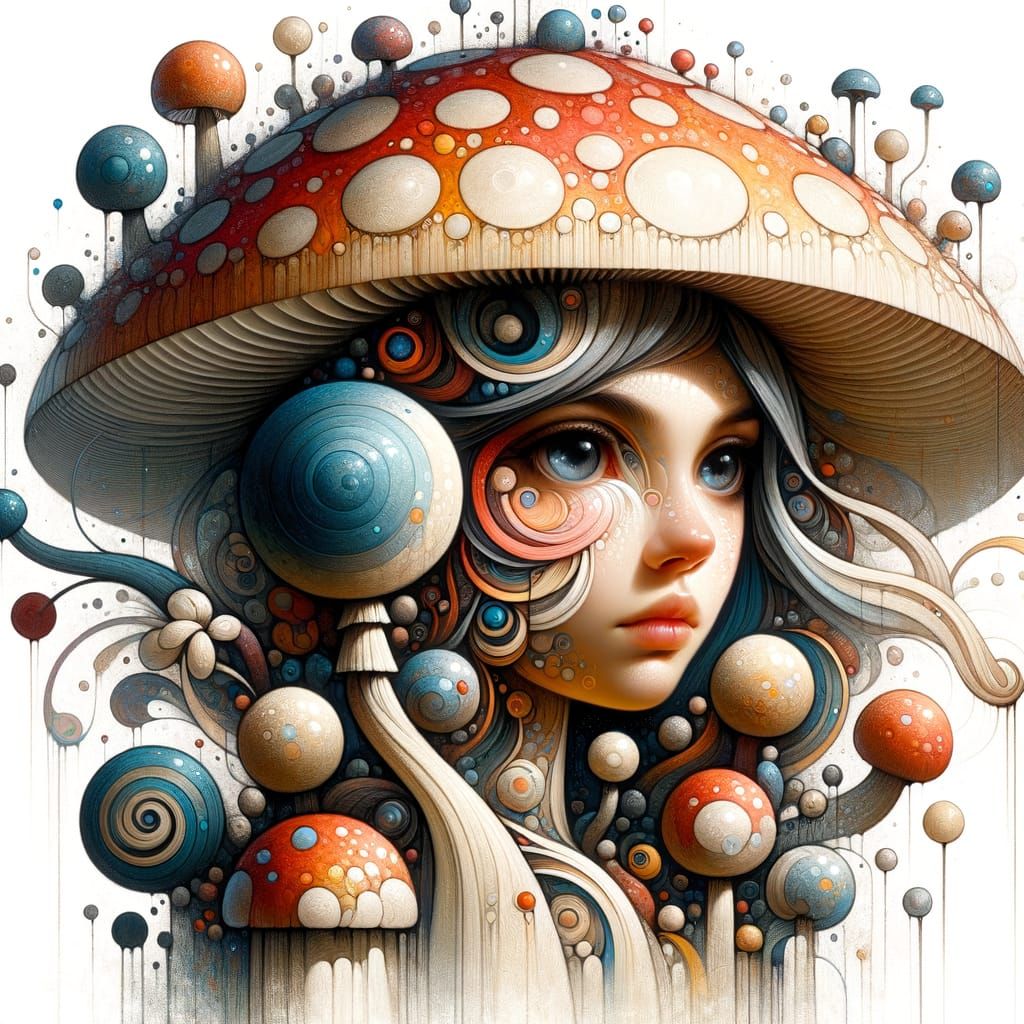 Abstract Fungi Girl - AI Generated Artwork - NightCafe Creator