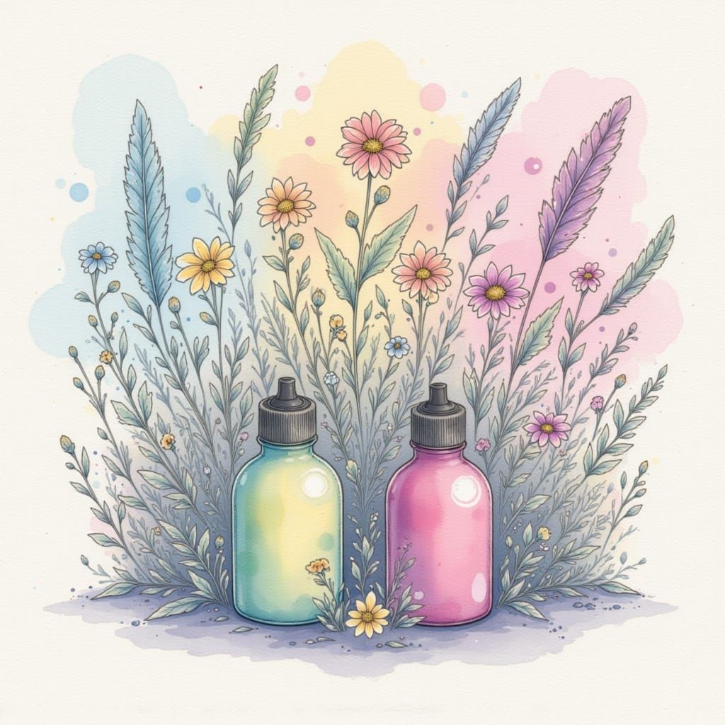 Paint Cans with Flowers and Feathers