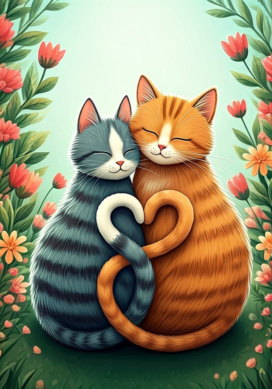 Cats in Love  by @Piktor