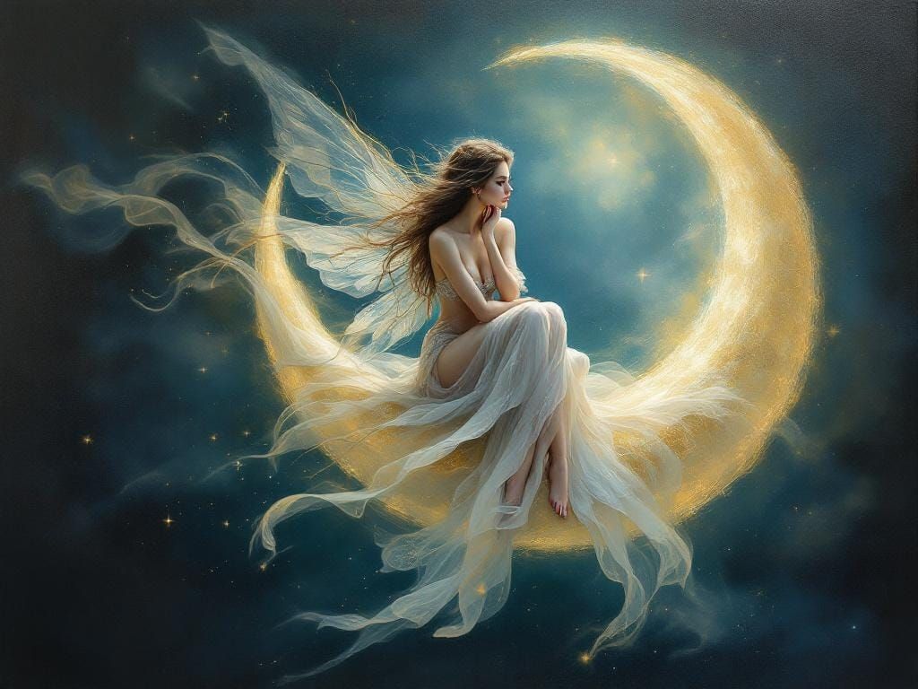 Fairy of the Crescent Moon  by @Tovenaar