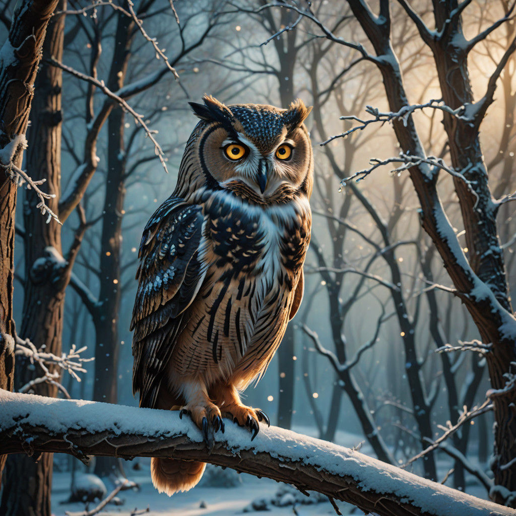owl on a snowy day   by @Heather Marie