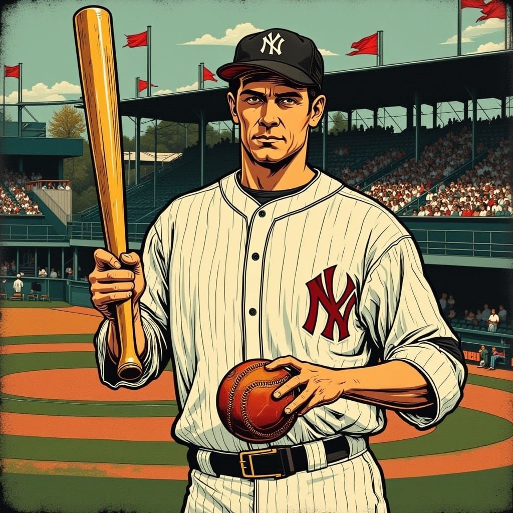 An old fashioned baseball poster   by @Dragonrose9 