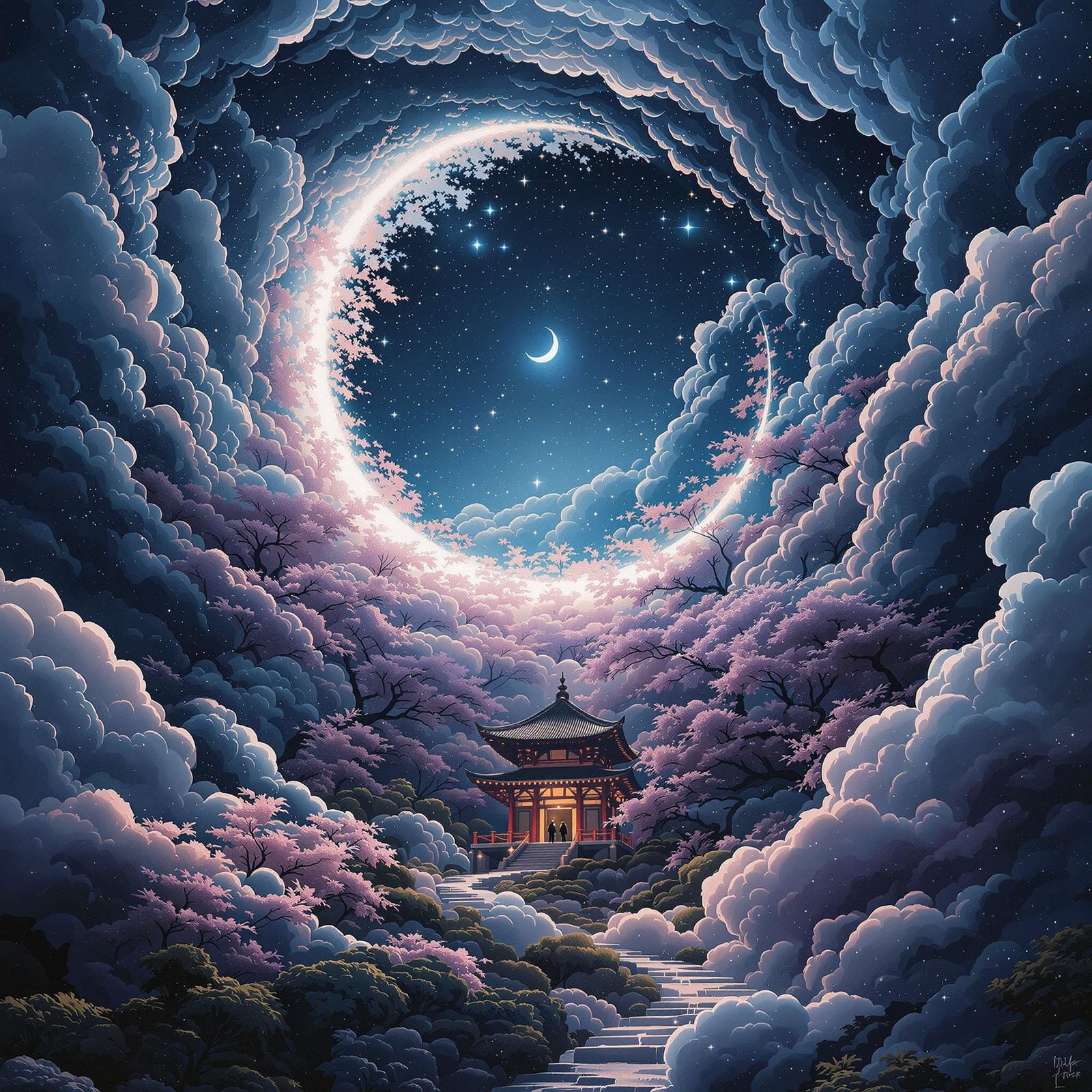 Cherry Blossom Vortex  by @potrzebie 