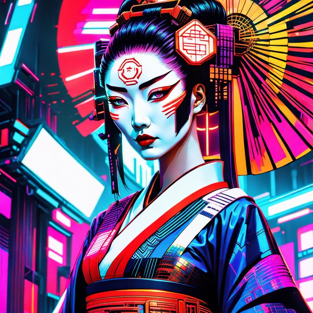 Cyberpunk Geisha - AI Generated Artwork - NightCafe Creator