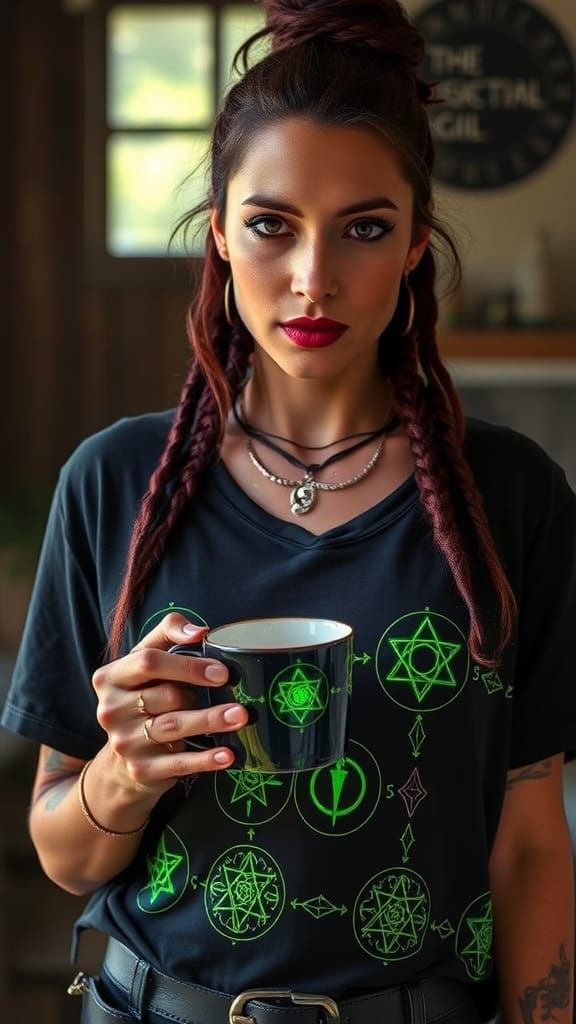 Sultry Witch with Coffee: Fantastical Realism