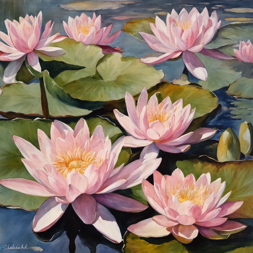 Water Lilies - AI Generated Artwork - NightCafe Creator