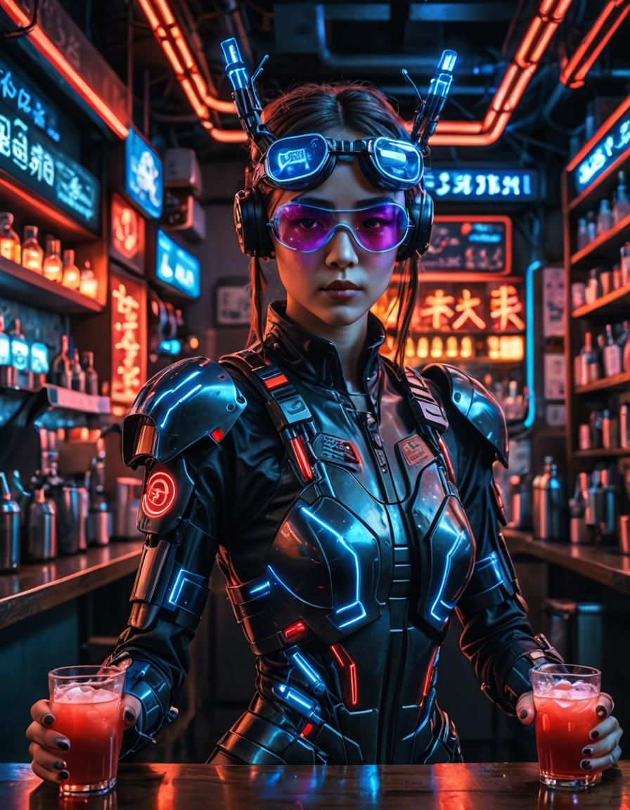 "Hi I'm ShironX99, your Cyber-rista for this night"  by @AdvanceBegginerAIGenerator