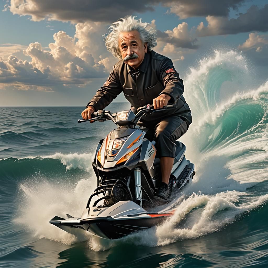 Einstein on a Jetski