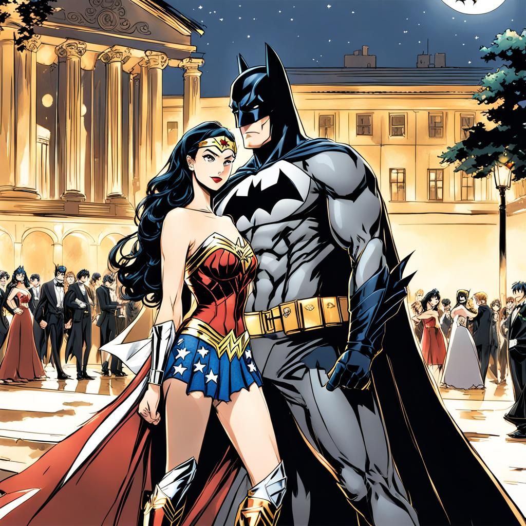 Batman and Wonder Woman at the prom - AI Generated Artwork - NightCafe  Creator