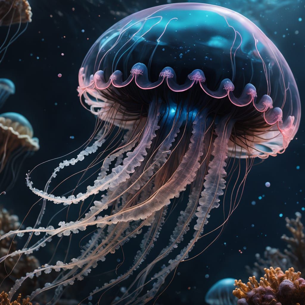 Jellyfish, close-up  by @EllaMoonDesign