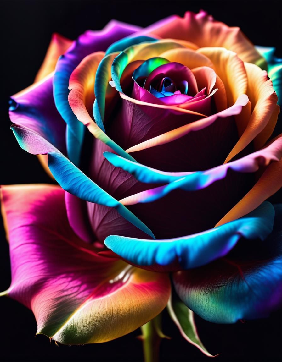 A beautiful iridescent rainbow rose