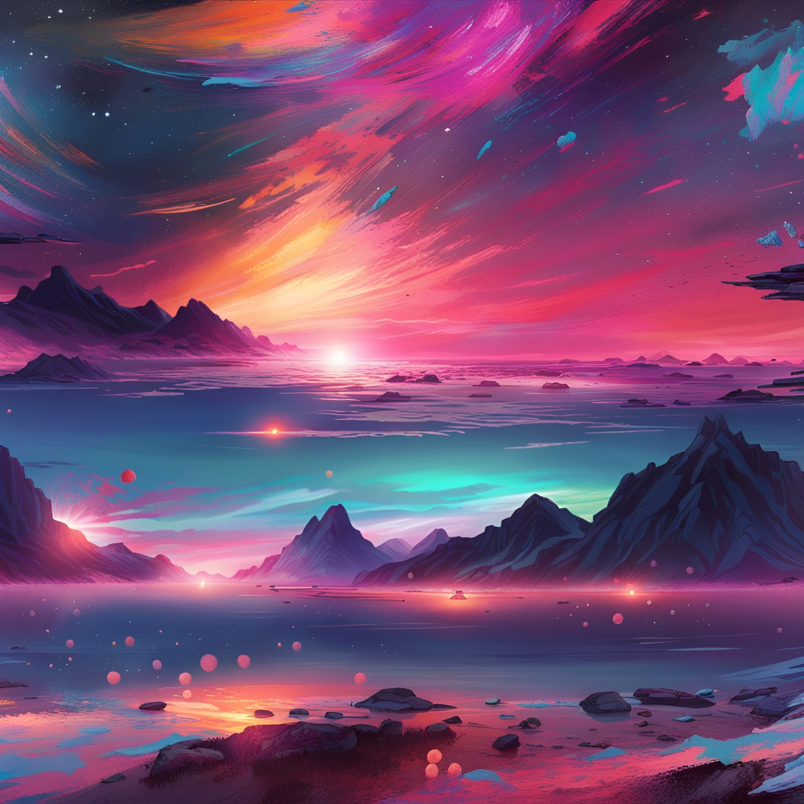 A magical sunset at my fingertips - AI Generated Artwork - NightCafe ...