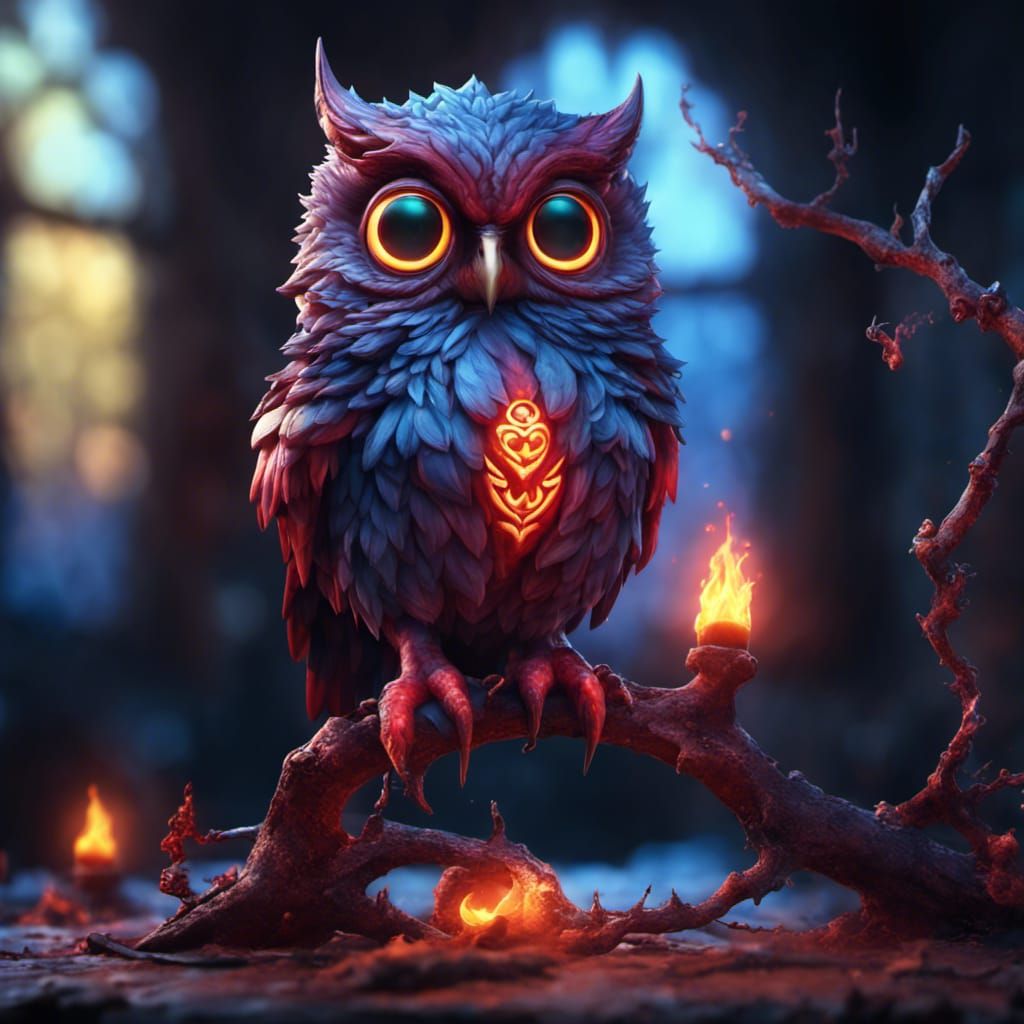 Devil Owl 02 - AI Generated Artwork - NightCafe Creator