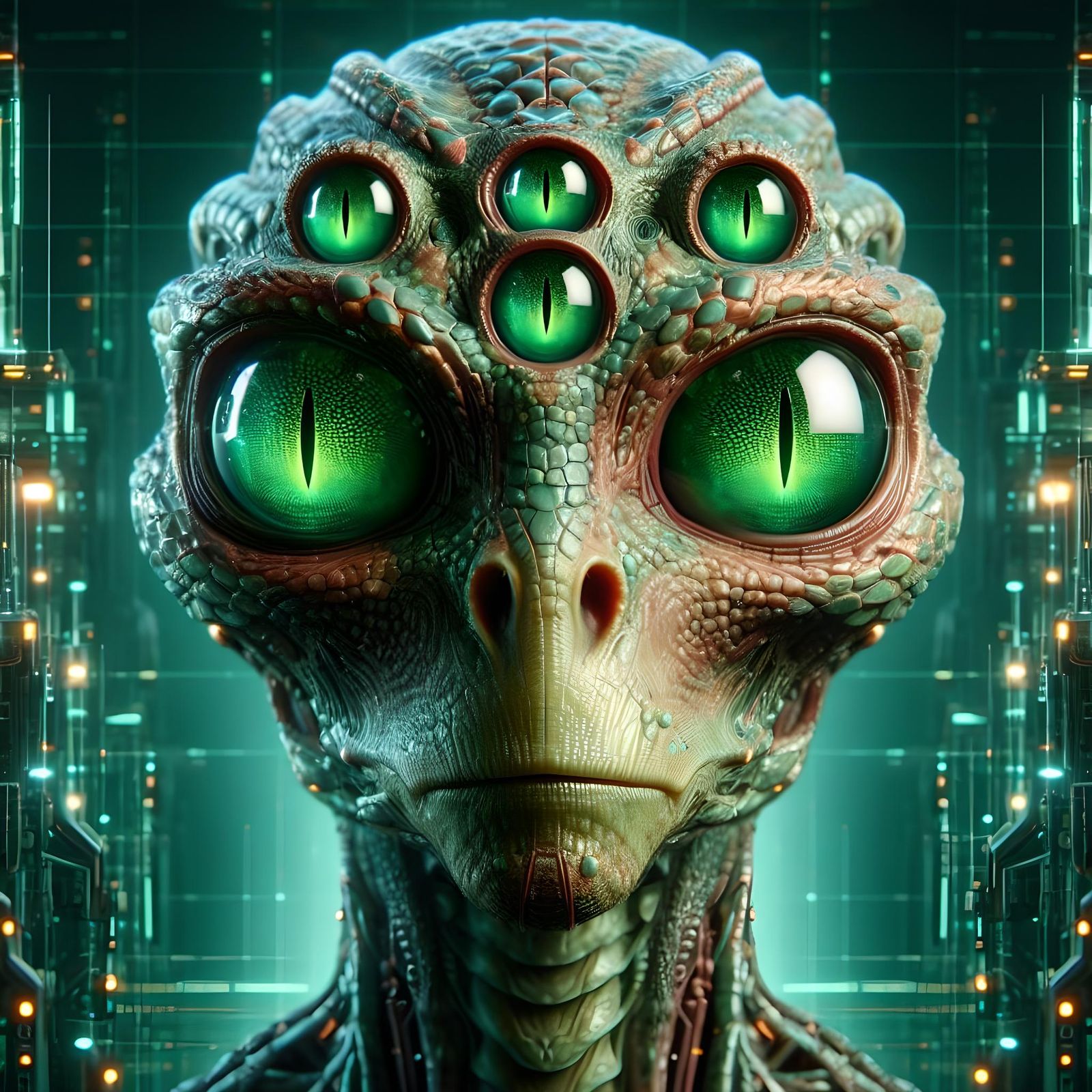 Blind Reptilian Portrait: "I see you"