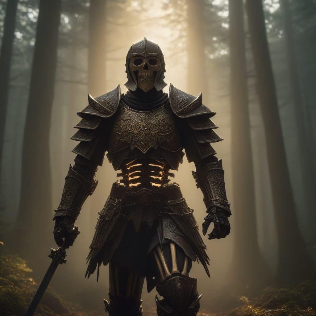 A fantastical image of a skeleton knight (Uploaded)