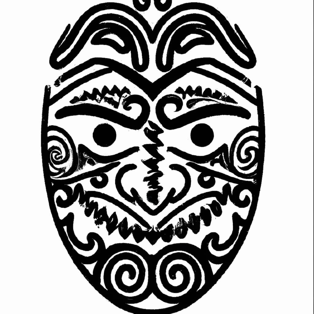 Viking face tattoo in polynesian or maori Vector Image