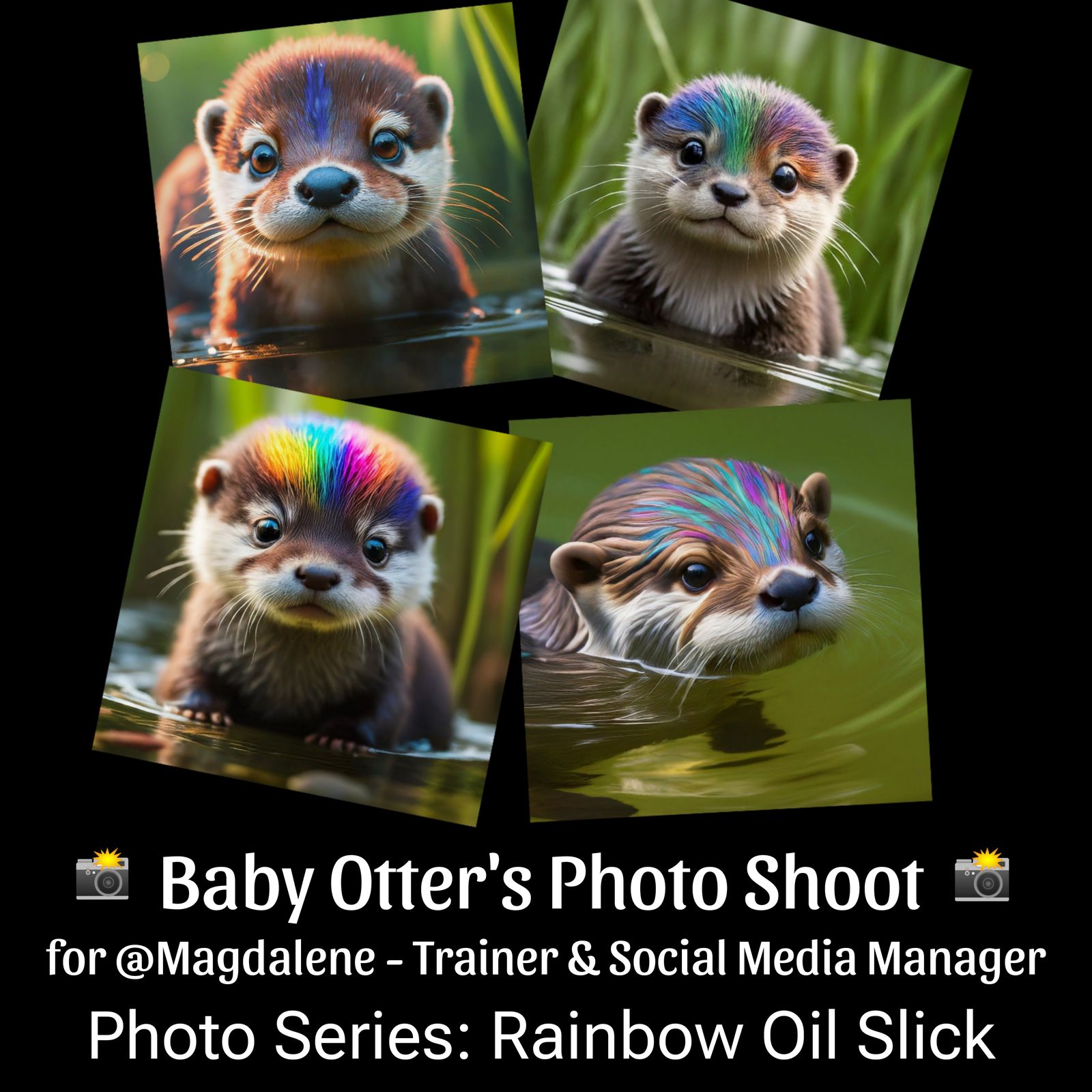 Baby Otter Photo Shoot - "Rainbow Oil Slick"