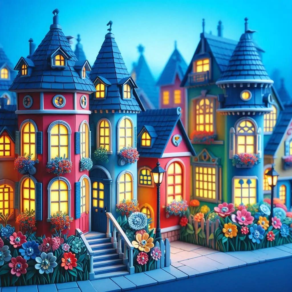 Houses in Primary Color