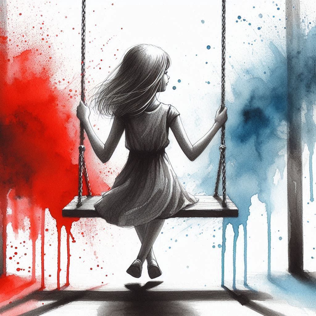 Girl, on a swing sketch 2