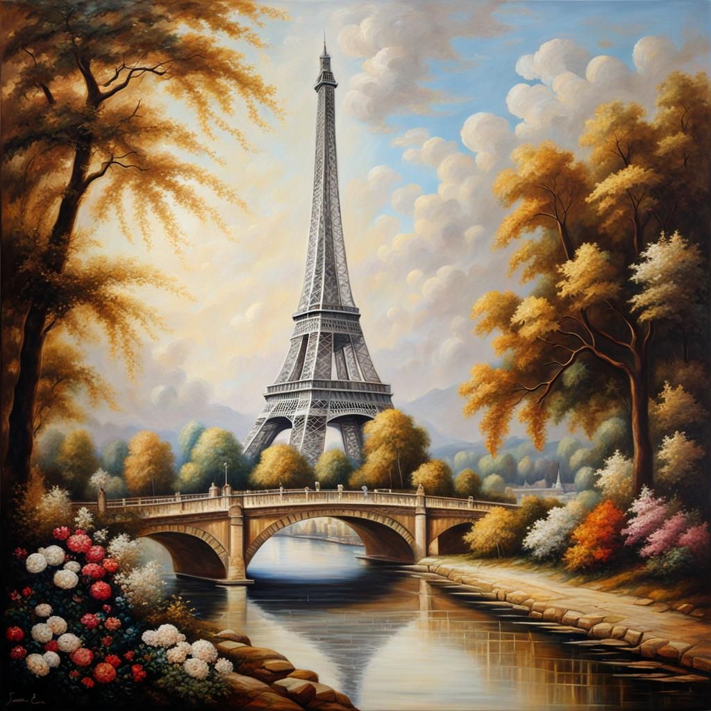 Eiffel tower covered in beautiful white lace