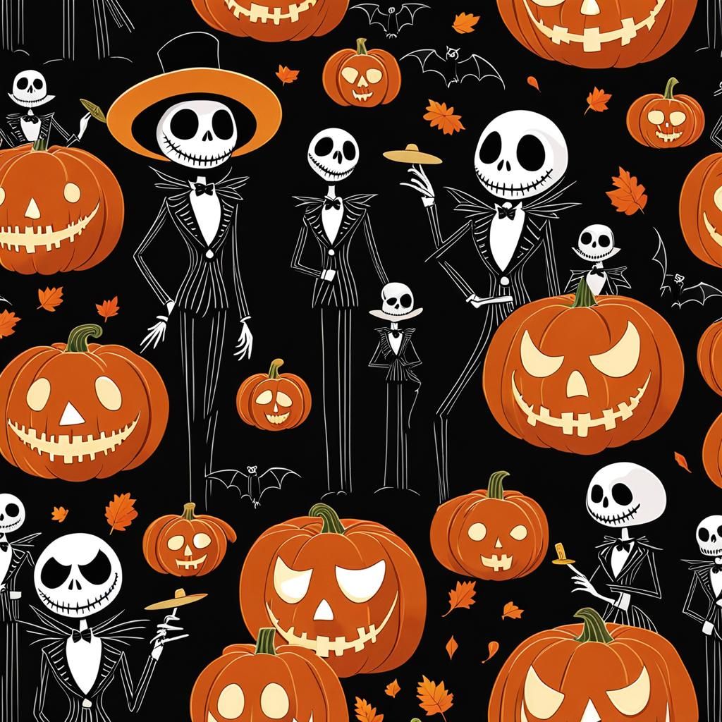 JACK SKELLINGTON & Pumpkins Pattern