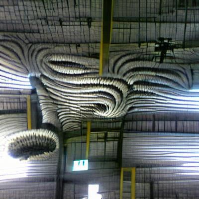 Warehouse ceiling with endless tube ducts