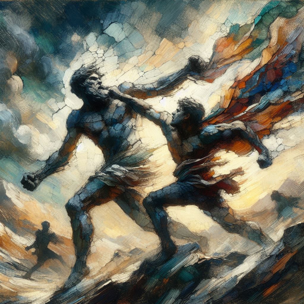 Oedipus unknowing fights King Laius