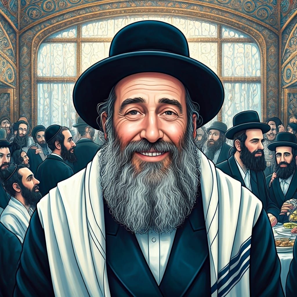 Joyful Jewish Wedding Celebration in Dreamlike Style