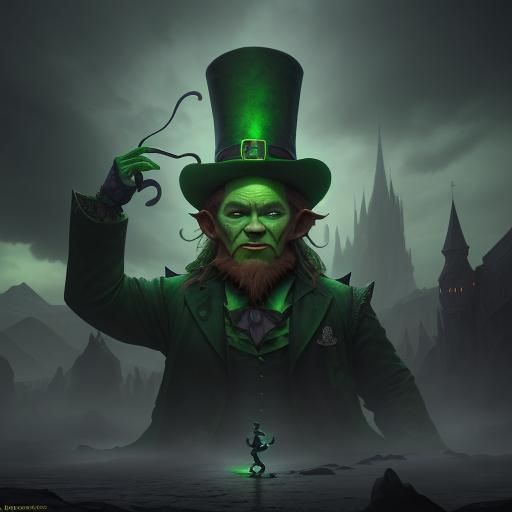 Evil Irish Leprechaun doing tricks on travelers - AI Generated Artwork ...