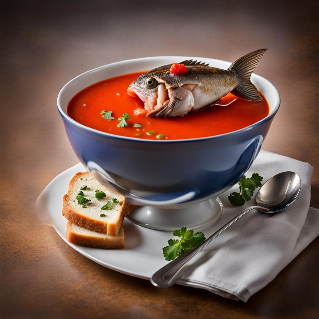 Zorp vintles is an obscure soup dish from Eastern Europe. The whole fish is said to add an element of surprise when it bobs to the surface.