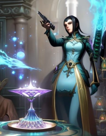 Victorian Salesman Offers Enchanted Crystal: Steampunk Art