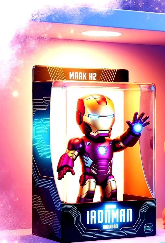 Toy Store Dreamscape with Iron Man in Pastel Watercolor