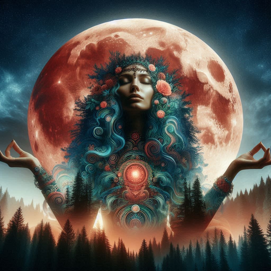 double exposure beautiful fantasy portrait landscape..