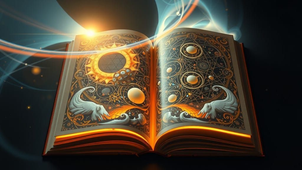 Ethereal Illuminated Tome in Soft, White Light