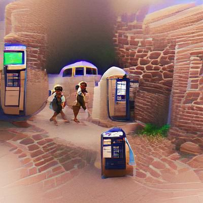 They ran around the corner to find that they had traveled ba...
