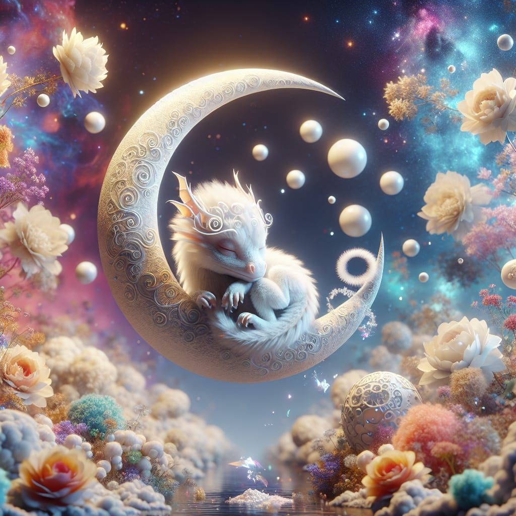 Precious little baby dragon sleeping peacefully 🤍✨🥹  by @Elly